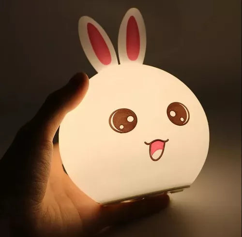 LAMPARA SILICONA CONEJO SUAVE LUZ LED