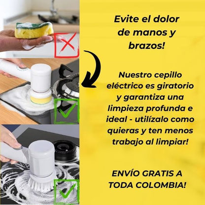CEPILLO DE LIMPIEZA ELÉCTRICO 5 EN 1